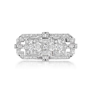 Art Deco Platinum Diamond Pin
