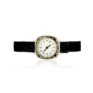 Antique 14K Gold and Enamel Watch