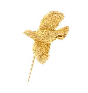 * A Collection of Yellow Gold Bird Jewelry, 6.60 dwts.