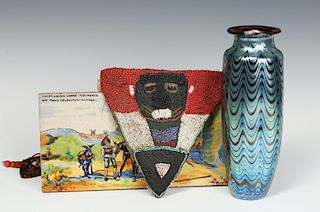 UNRELATED DECORATIVE ITEMS: AFRICAN, ART GLASS, ET