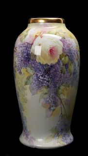 A 16-INCH FLORAL DECORATED ROSENTHAL VASE