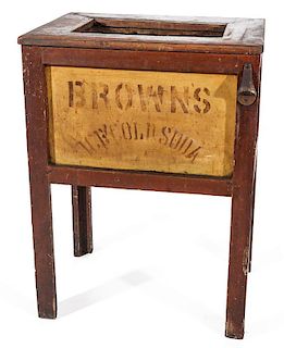 AN EARLY 20TH C AMERICAN COUNTRY STORE POP COOLER