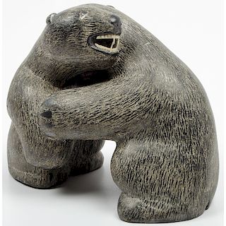 Inuit Carving of Wrestling Bears 