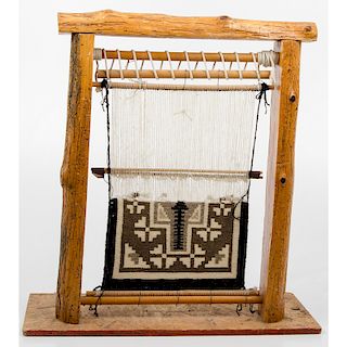Sarah Ashley (Dine, 20th century) Navajo Two Grey Hills Sampler Weaving / Rug