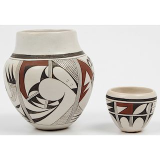 Joy Navasie, Second Frog Woman (Hopi, 1919-2012) Pottery Jars