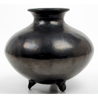 Dona Rosa (Mexican, 1900-1980) Blackware Footed Pottery Vessel