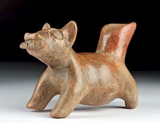 Colima Redware Dog Effigy w/ Corn in Mouth