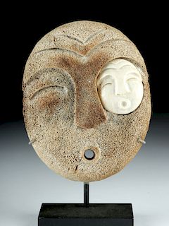 Early 20th C. Pacific Northwest Inuit Bone Spirit Mask