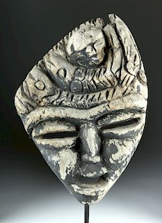 Early 20th C. Haitian Wooden Damballah Shaman Mask