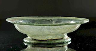 Stunning / Large Roman Glass Footed Dish