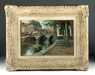 Late 19th C. Marioniez Oil Painting - Pont Neuf