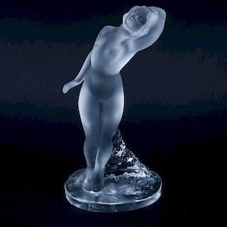 Lalique Crystal "Danseuse Bras Baisse" Figure. Signed.