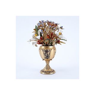 Franklin Mint for Faberge "The Russian Imperial Bouquet" with Enamel Flowers. Signed to base.