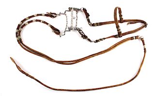 Antique Mexican Braided Cactus Headstall w/ Reins