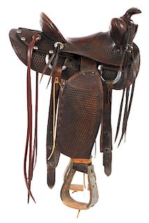 Texas Tanning & MFG Co. Custom Fully Tooled Saddle