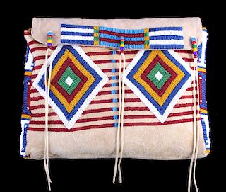 Blackfeet Indian Beaded Possibles Teepee Bag