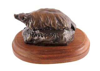 Original Bob Scriver Badger Bronze Sculpture