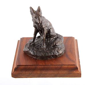 Original Bob Scriver Red Fox Bronze Sculpture