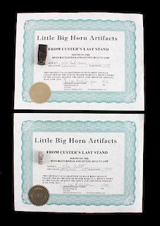Battle of the Little Bighorn Artifacts with COA