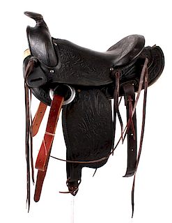 Custom Floral Tooled Western Style Saddle
