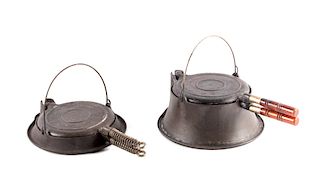 Antique set of Wagner Waffle Makers w/ Bases