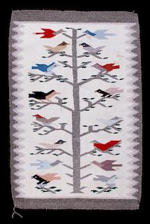Navajo Tree of Life Pictorial Wool Rug
