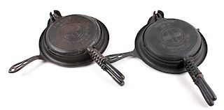 Set of Griswold Number 8 Waffle makers w/ Bases