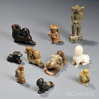 Ten Stone Humanoid Figurines