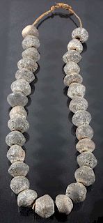Large Lava Bead Necklace Circa mid-1800's