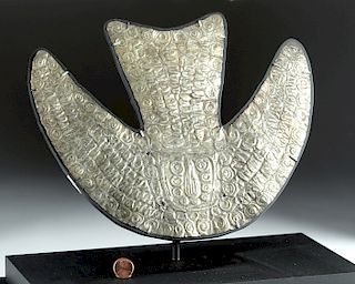Extremely Rare Paracas Silver / Gold Avian Crown Finial