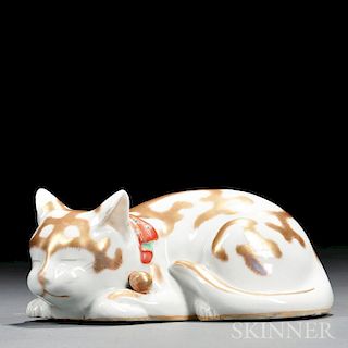 Porcelain Figure of a Sleeping Cat
