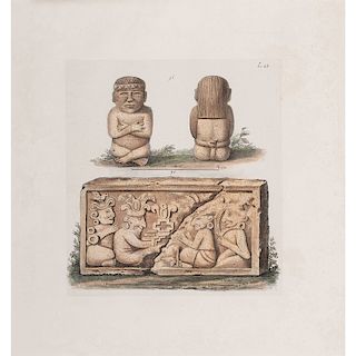 Hand-Colored Lithographs from The Monuments of New Spain by M. Dupaix, Published by Viscount Edward King Kingsborough
