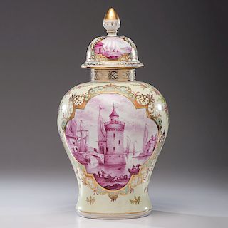 Monumental Dresden Porcelain Urn