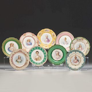 Sevres-style Portrait Plates