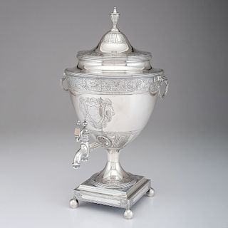 Georgian Sterling Silver Urn by Robert Sharp with Scottish Coat of Arms
