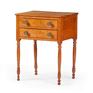Tiger Maple Sheraton Two-Drawer Stand