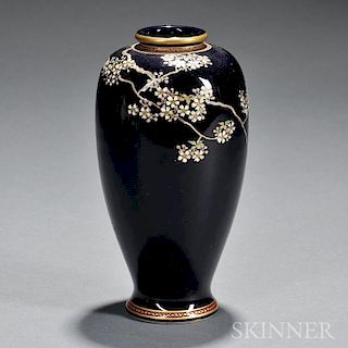Royal Blue Satsuma Meiping   Vase