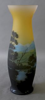 Large Cameo Glass Acid Cut Back Vase