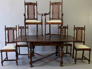 English Oak Dining Table & 6 Chairs