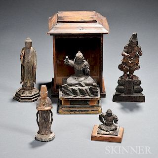 Five Wood Statuettes