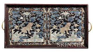 Wood Tray with Embroidery