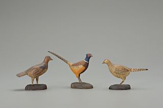 Miniature Pheasant Pair and Ruffed Grouse, A.J. Ditman (1884-1974)