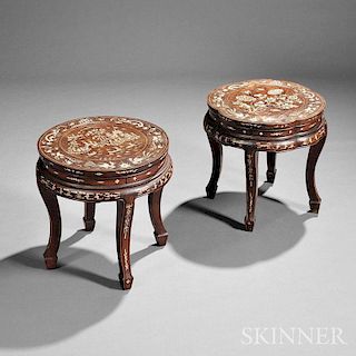 Two Inlaid Stools