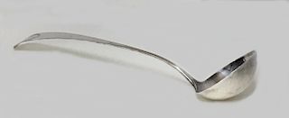 COIN SILVER PUNCH LADLE BY ISAAC HUTTON
