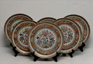 SET OF 6 EARLY ROSE MANADRIN SHOW PLATES