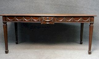 SPADE FOOT CONSOLE TABLE W/ DRAPE & SWAG CARVED
