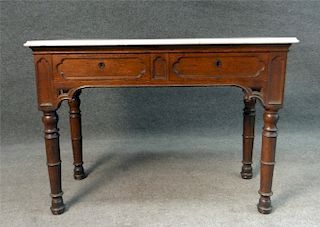 19THC MARBLE TOP GOTHIC SERVER
