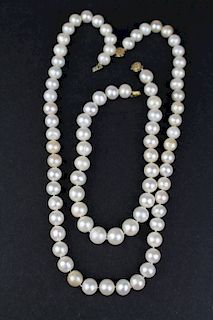 Two Strands Large Cultured Pearls