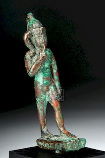 Very Fine Egyptian Bronze Striding Harpokrates