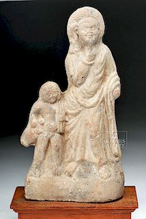 Romano-Egyptian Terracotta Figure with Child